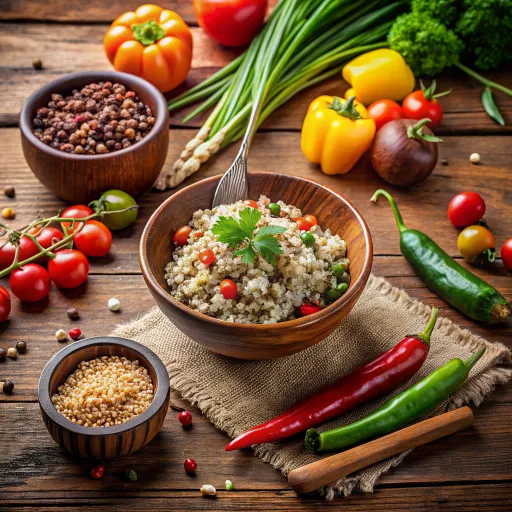 Piniritong Palay na Nag-uumapaw sa Gulay